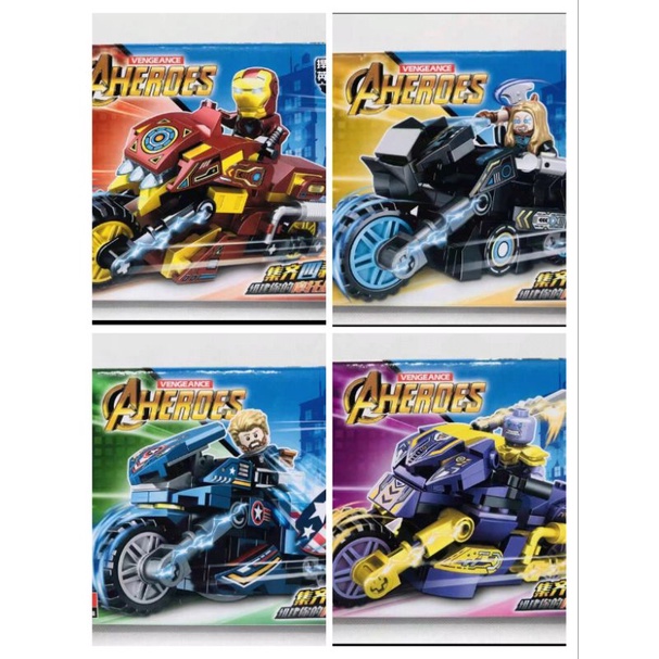 Xếp hình thông minh nonlego các siêu anh hùng đi xe chiến