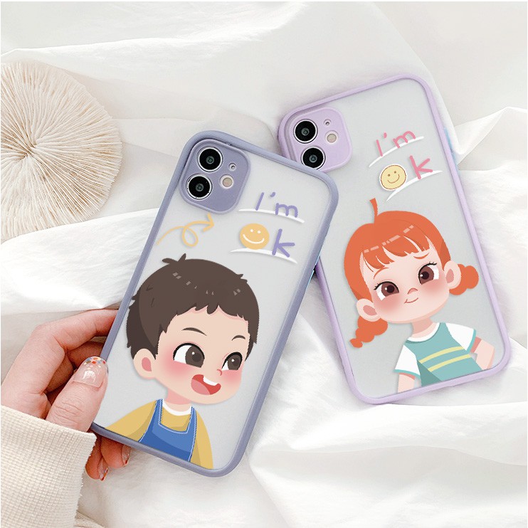 Ốp lưng iphone Okey Couple nhám viền nổi cong 5/5s/6/6plus/6s/6splus/7/7plus/8/8plus/x/xr/xs/11/12/pro/max/plus/promax | BigBuy360 - bigbuy360.vn