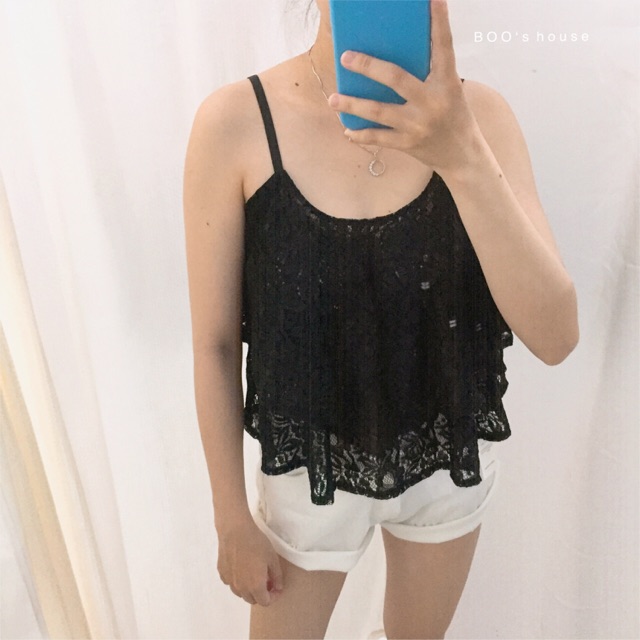 Áo ren 2 dây ( có tông đưa) tầng
