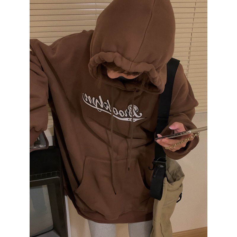 Áo Hoodie Brooklyn Tay Chuông PEONYB Unisex [FREESHIP]  Nỉ form rộng kiểu dáng bồng oversize vintage hàn quốc đẹp
