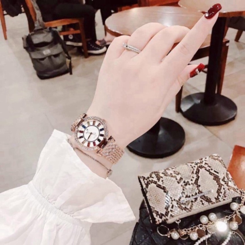 Đồng hồ nữ Winsley đính đá đẹp chính hãng đeo tay chống nước thời trang giá rẻ mặt tròn
