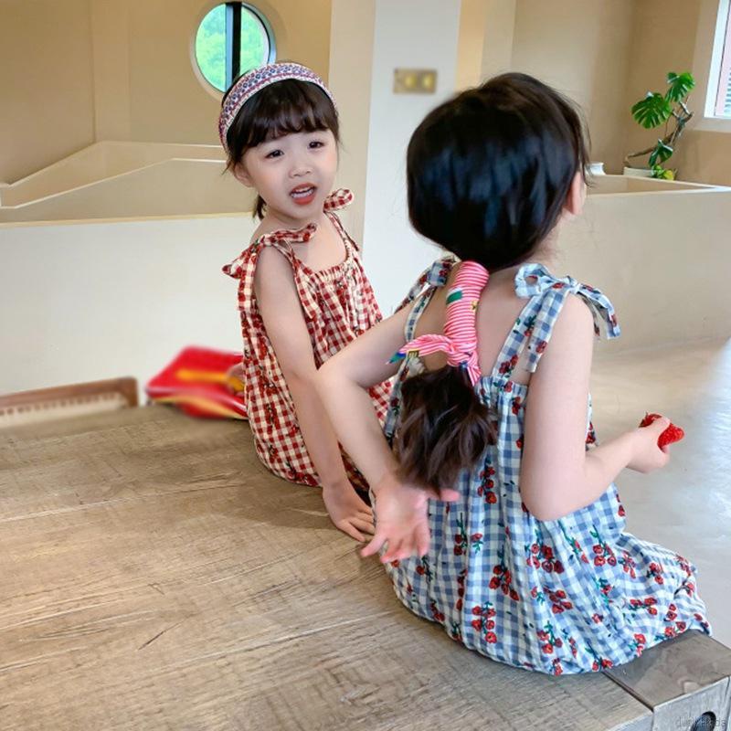 Bộ Áo Liền Quần Dáng Rộng In Hoa Thời Trang Mùa Hè Cho Bé Gái