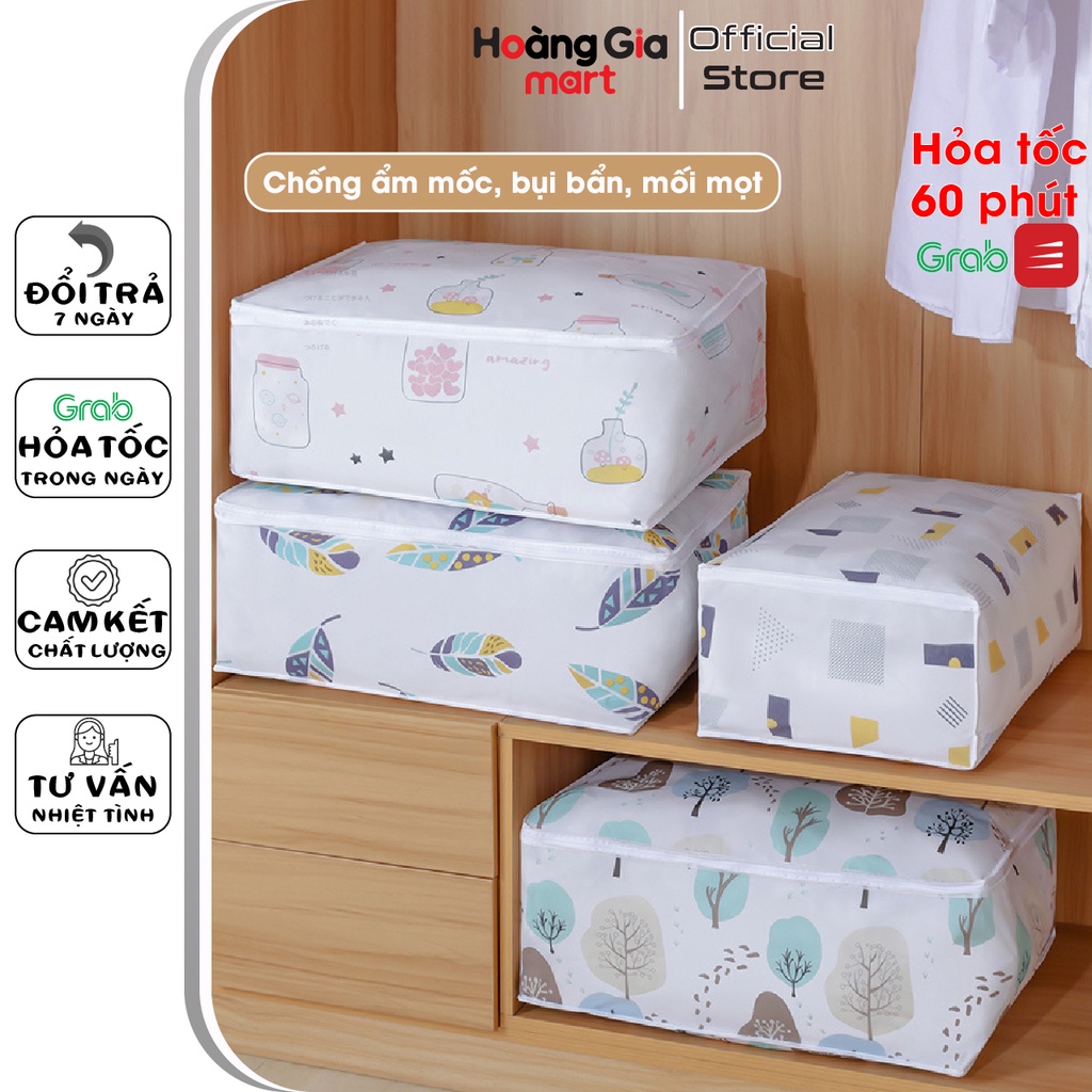 Túi đựng quần áo chăn màn gấu bông chất liệu dày dặn chống thấm cao cấp che chắn bụi bẩn ẩm mốc mối mọt mã GG-TCDS