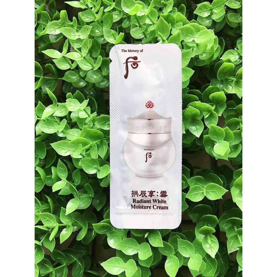 Combo 10 gói Kem dưỡng trắng da, cải thiện thâm nám Whoo trắng - Whoo Radiant White Moisture Cream