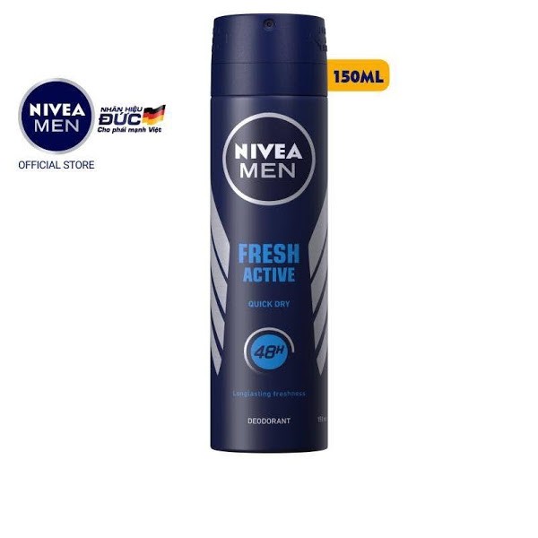 Combo 2 Xịt ngăn mùi nam NIVEA MEN Fresh Active tươi mát năng động 150ml x 2 chai