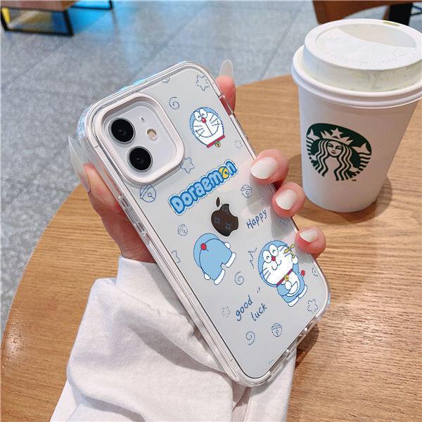 Ốp Điện Thoại Trong Suốt Chống Rơi in Hình Doraemon Dễ Thương Cho Apple 13 iPhone12/11 x/xr xsmax