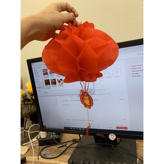 Set 50 đèn lồng 15- 20 - 25- 30cmĐèn lồng giấy nhựa đỏ treo Lễ Tết, hội hè, cưới hỏi, trang trí khai xuân, khai trương