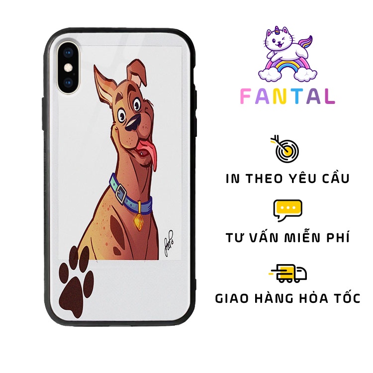 Ốp Lưng Kính Cường Lực Iphone Hình Con chó Quý Tộc FANTAL Cho Iphone 7/8/6/6S/Plus