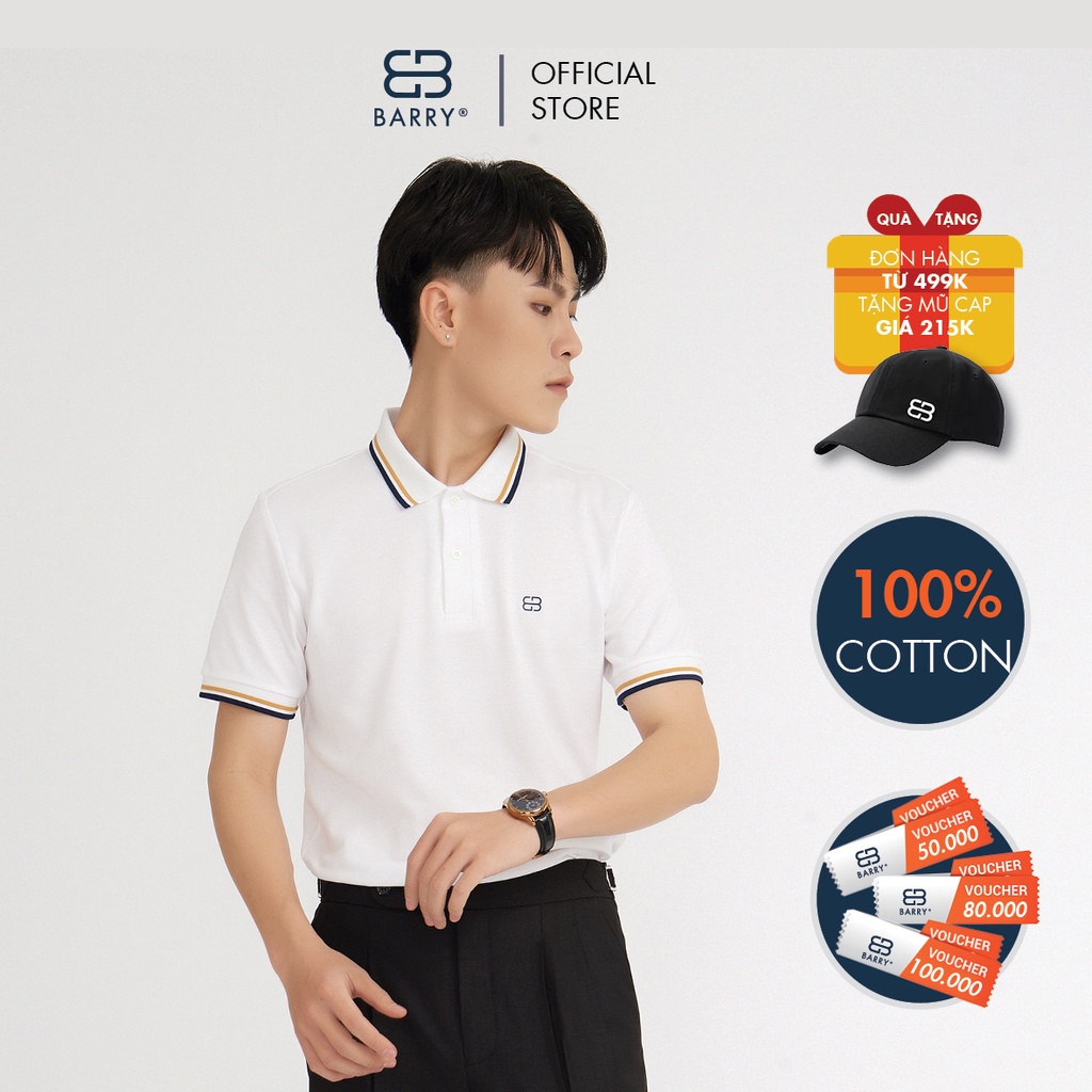 Áo Polo Nam Vải Cotton Cá Sấu Gai Cao Cấp Barry - Pm1233