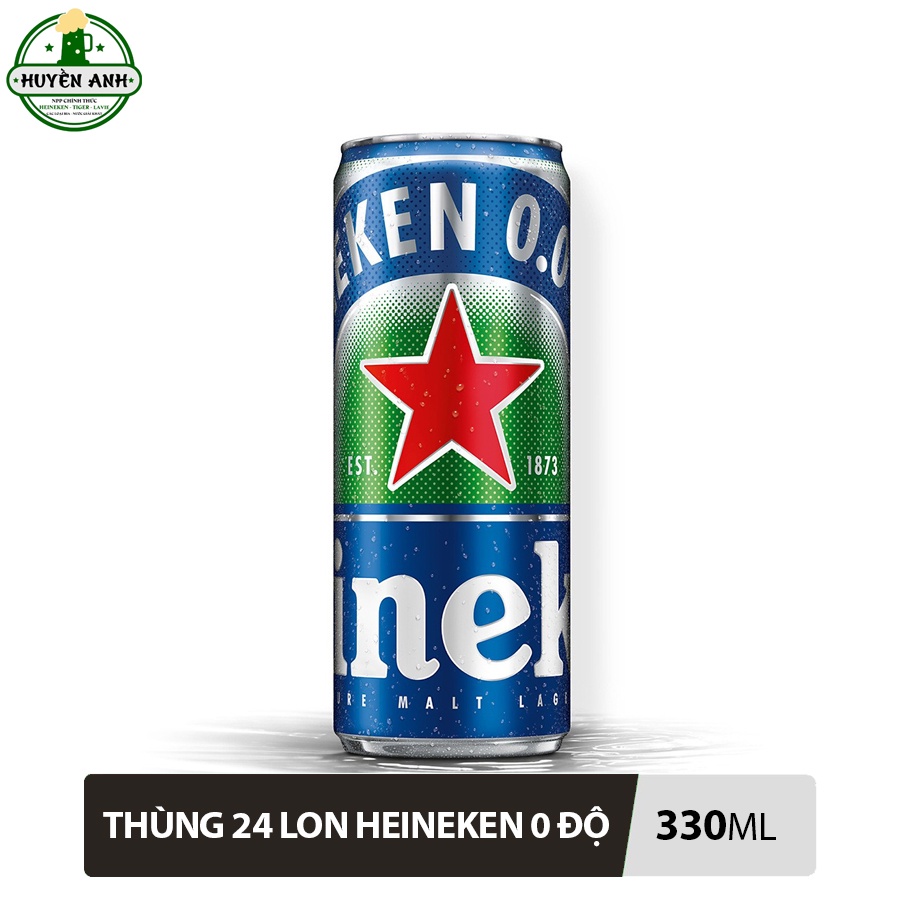 Bia Heineken 0.0% Lon 330ml - Thùng 24 Lon