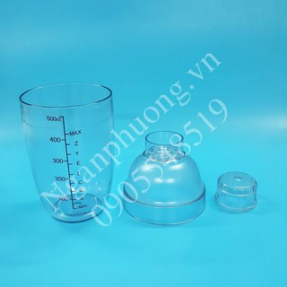 Bình lắc pha chế Cocktail Shaker 500ml vạch chia in đậm