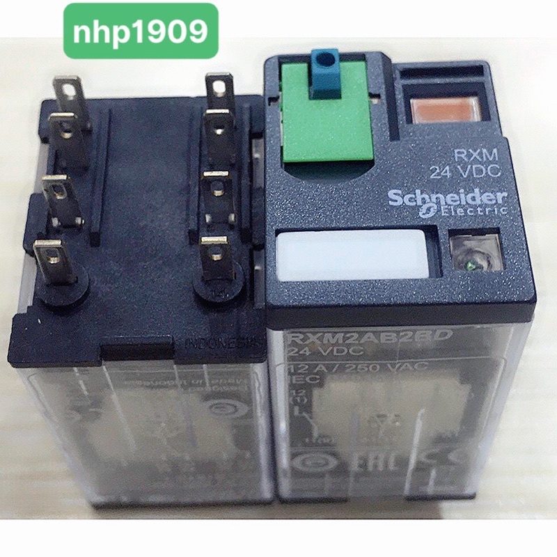 RXM2AB2BD Rờ le kiếng 8 chân 2CO+Led 24VDC Schneider