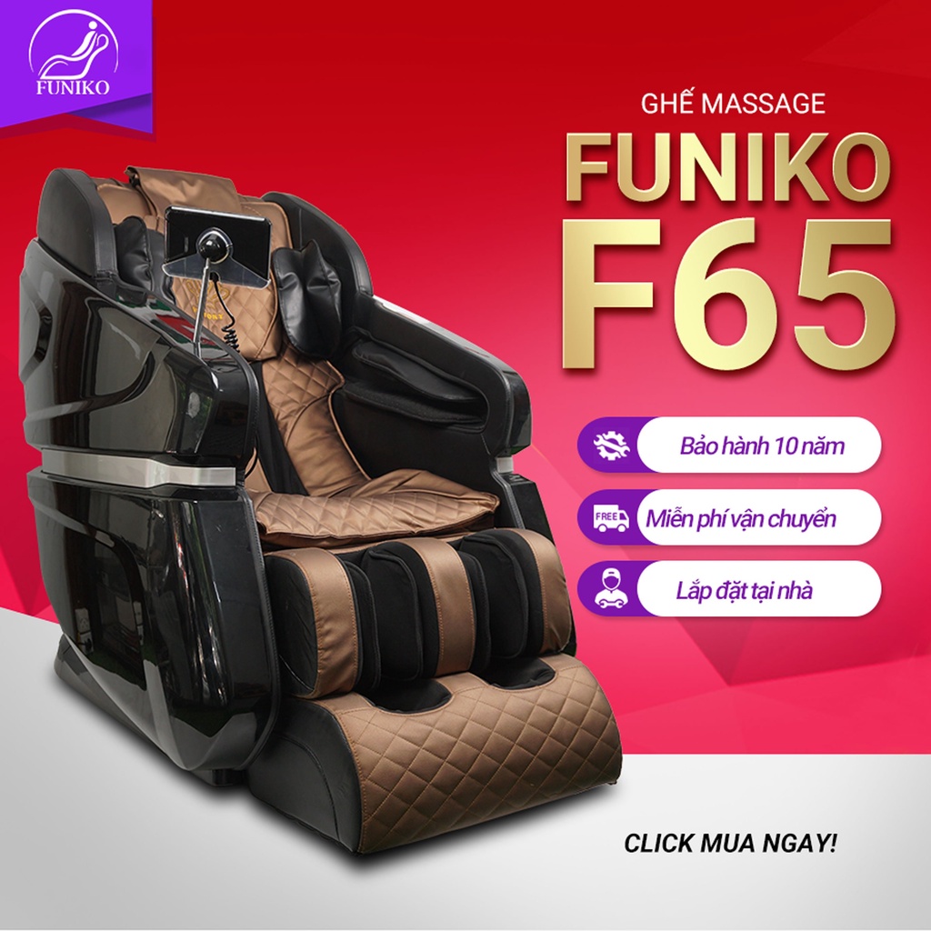 Ghế massage cao cấp Funiko F65 bảo hành 10 năm con lăn 5D massage trị liệu chuyên sâu