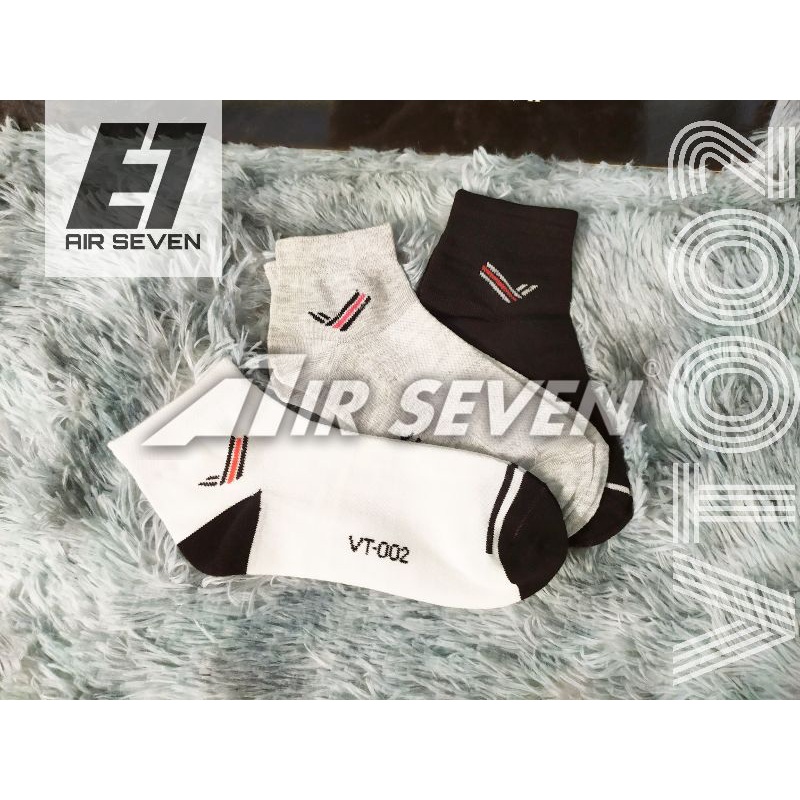 Set 3 đôi Tất nam/ vớ nam cổ cao Air Seven VT002, 3màu: Trắng, Đen, Xám
