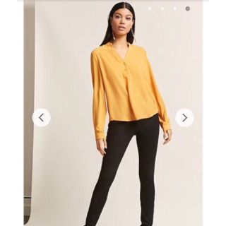 F21 sơ mi thun cát màu vàng Xuất dư