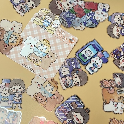 Sticker chính hãng Telado - Cô gái Abu Chi Chi Chi và đồ uống đáng yêu chống nước
