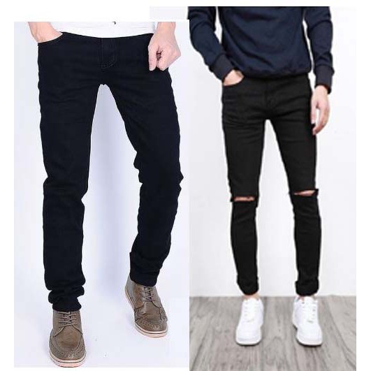 Quần Jeans Nam Màu Đen Trơn & Jean Rách Gối & Jean Xanh Than, Vải Jean Co Dãn Nhẹ, Cực Thoải Mái Khi Mặc | BigBuy360 - bigbuy360.vn