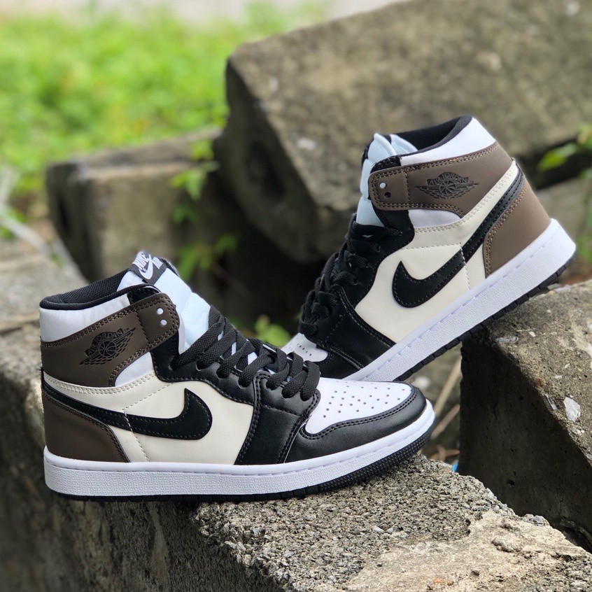 Giày Air Jordan 1 Retro High Dark Mo_cha, Giày JORDAN PANDA 1;1, Giày Thể Thao Jordan cao cổ Đen Trắng nam nữ hot hit -