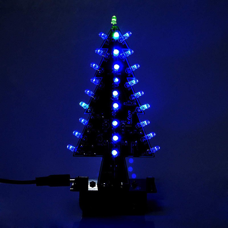 1 Bộ Cây Thông Giáng Sinh Có Đèn LED Ba Màu Sắc Thủ Công Sáng Tạo Làm Quà Tặng Giáng