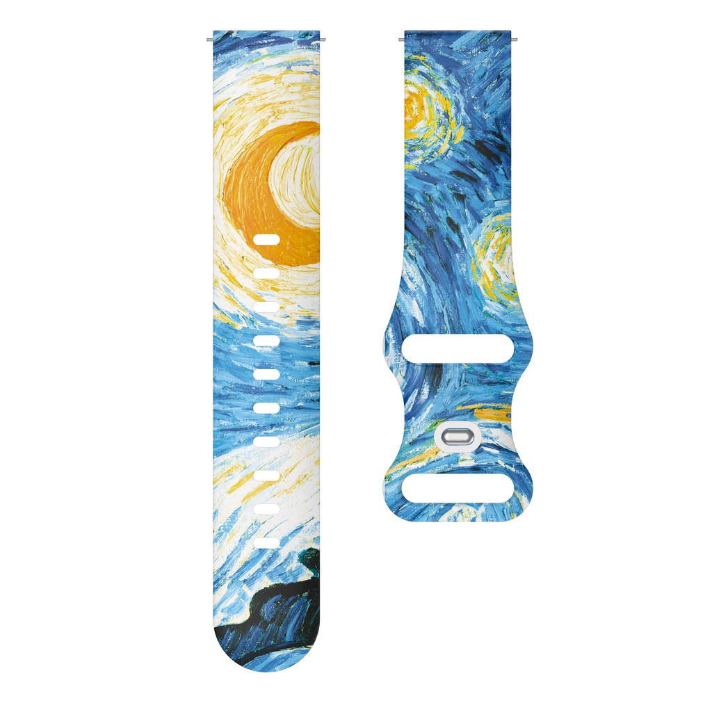 Dây Đeo Silicon 20mm 22mm In Họa Tiết Độc Đáo Thời Trang Cho Đồng Hồ Thông Minh Galaxy Watch5 4 3 S3 Active 2 Smart Watch Starp Amazfit Bip 3 Pro GTS GTR