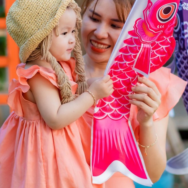 Đầm mẹ và bé BNSTYLE váy màu cam cánh tiên dáng chữ A MB24