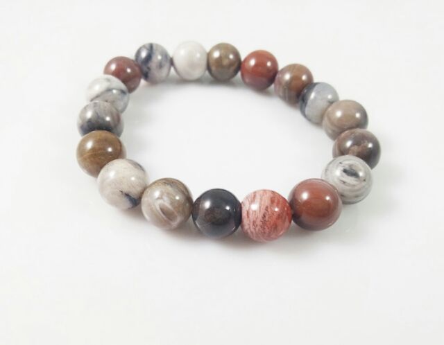 Vòng Tay Phong Thủy Gỗ Hóa Thạch (10 Ly) MS604