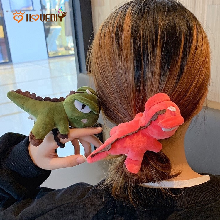 Dây Buộc Tóc Bằng Cao Su Trang Trí Hình Chú Khủng Long 3D Cỡ Lớn Kiểu Hoạt Hình Đáng Yêu Thời Trang Hàn Quốc Cho Nữ