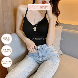 Áo 2 Dây Nữ Có Mút Ngực Len Tăm Định Hình Lynhuyen - 2 Màu - AD004