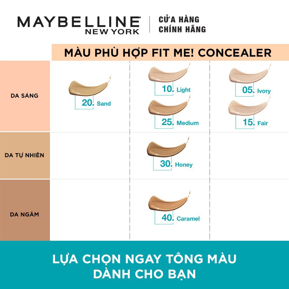 Kem Che Khuyết Điểm Mịn Lì Tiệp Mọi Tông Da Fit Me Concealer Maybelline New York 6.8ml