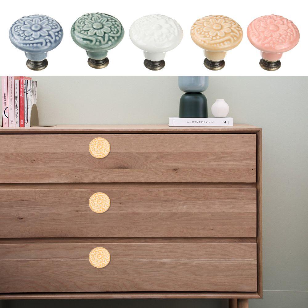 Tay Nắm Ngăn Kéo Tủ Bằng Sứ Hình Tròn Nhiều Màu DAPHS