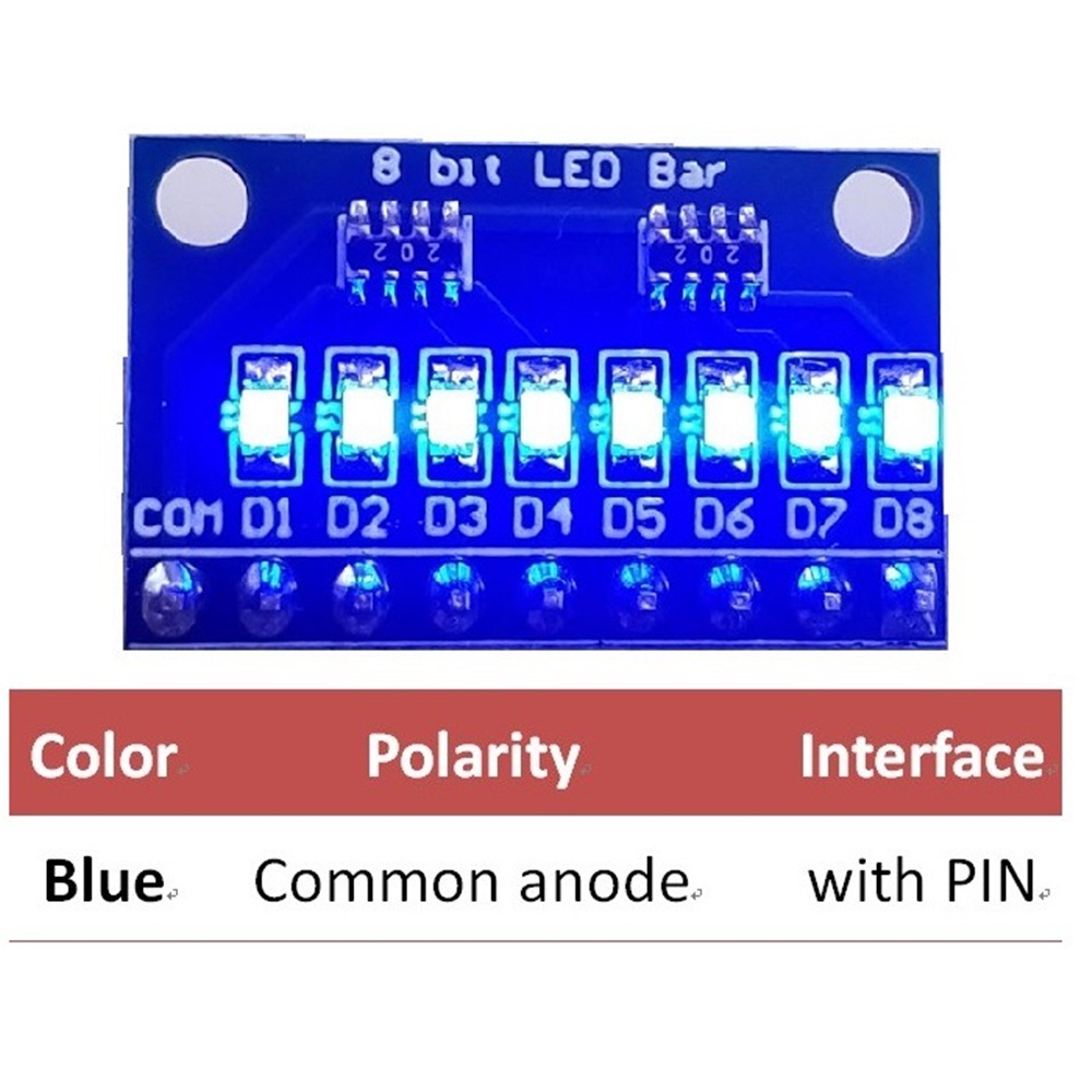 Mô đun thanh đèn LED PCBFUN 8 bit 3-24V dành cho Arduino NANO MCU
