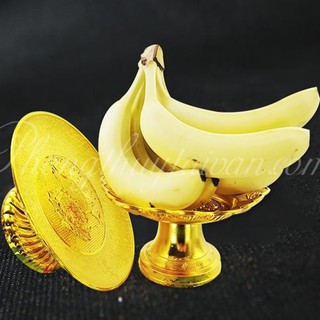 Dĩa Trái cây bàn thờ ánh vàng 18cm Hoa sen-Phúc đáo(2 mẫu)