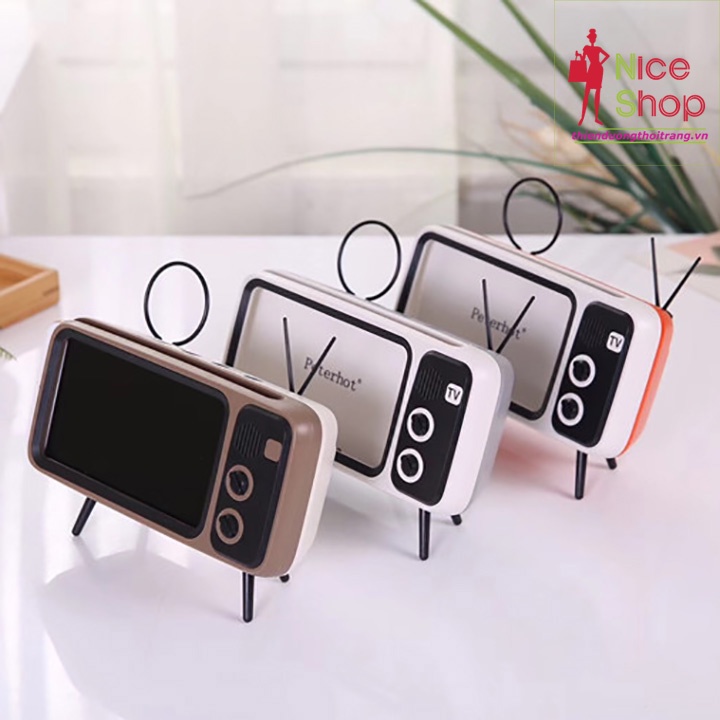 Loa không dây bluetooth hình chiếc tivi kiêm giá đỡ điện thoại hình chiếc tivi - AT0137