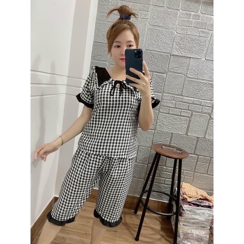 Bộ lửng kẻ caro phối bèo (43-60kg)