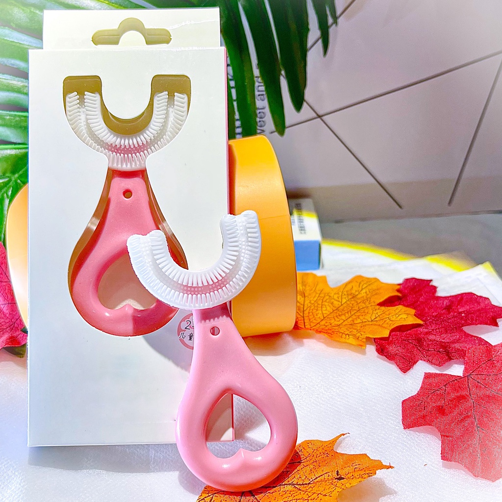 Bàn chải đánh răng chữ U cho bé SINI, Siêu mềm, Bàn chải Silicone tập đánh răng cho bé,Tạo thói quen