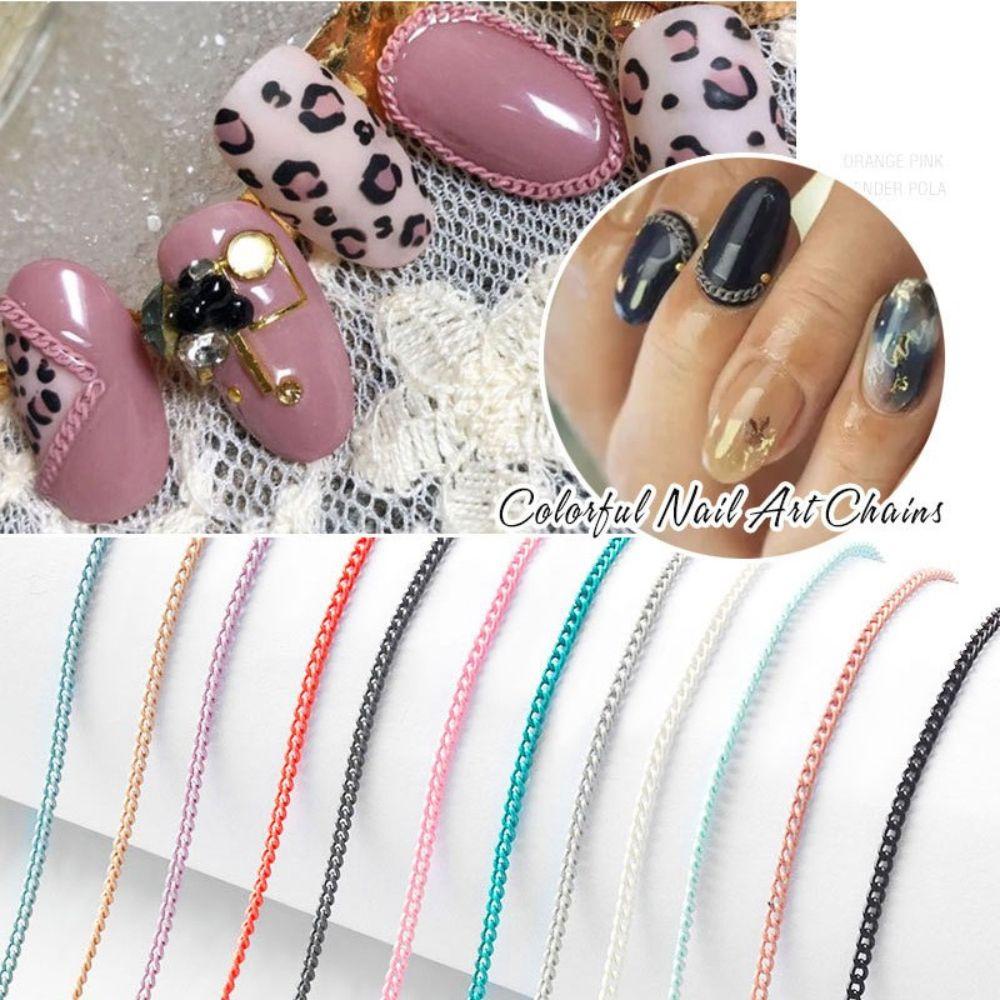 OCEANMAP Dây Xích 50cm Màu Macaron Dùng Trang Trí Móng Tay Nghệ Thuật DIY