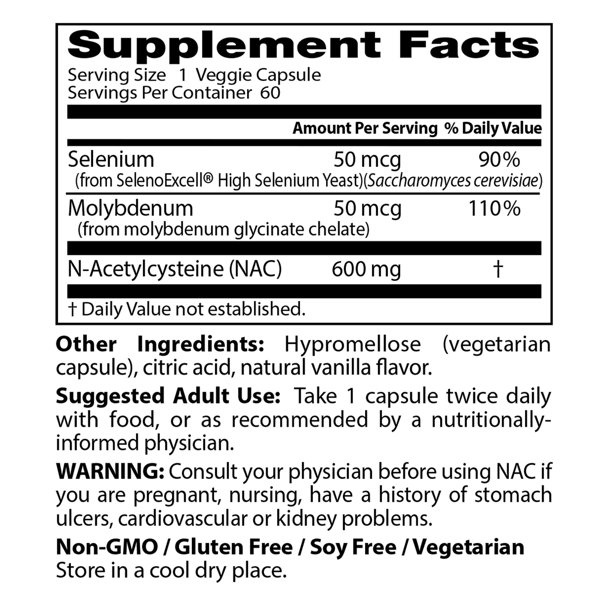 Doctor's Best N-Acetyl-Cysteine Viên uống NAC Detox Regulators 600mg thải độc cơ thể, chống oxy hóa 60 viên