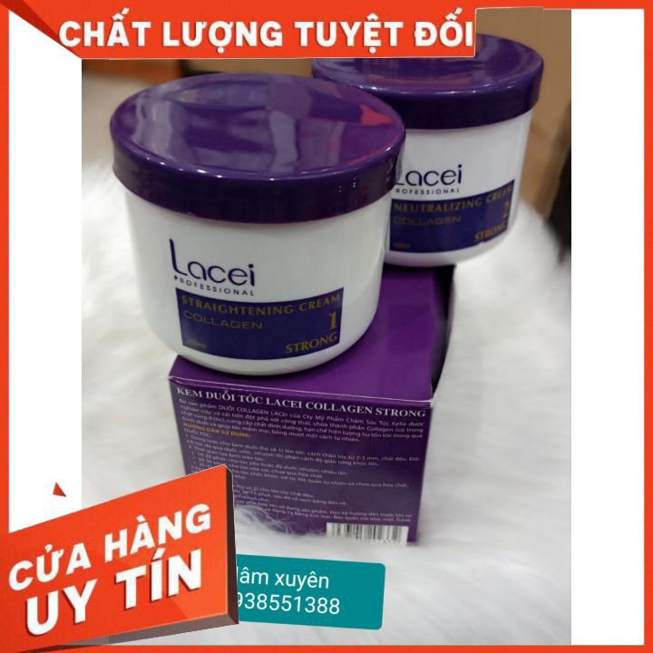 THUỐC DUỖI TÓC LACEI COLLAGEN TÍM 500ML X 2  CHĨNH HÃNG  MỀM BÓNG KHÔNG KẸP NHIỆT BÓNG MƯỢT DÙNG CHO CÁ NHÂN TẠI NHÀ..