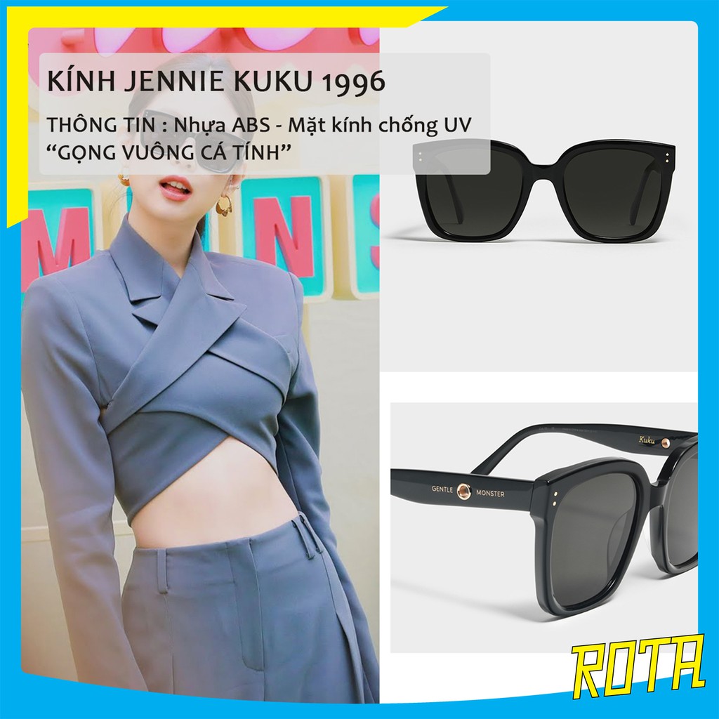 Kính mát nữ Jennie kuku 1996, kính mát nữ Hàn Quốc chống tia UV 400 rota.shop