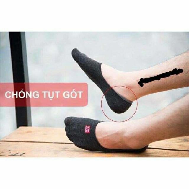 Tất hài nam uni chống tụt gót chân vỉ 10 đôi