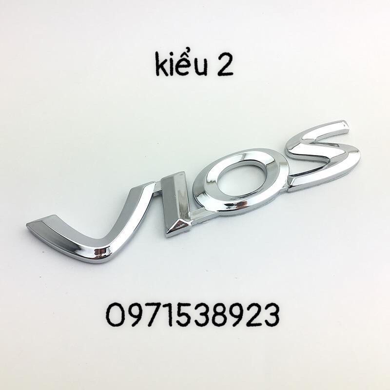 logo chữ nổi TOYOTA VIOS dán đuôi xe