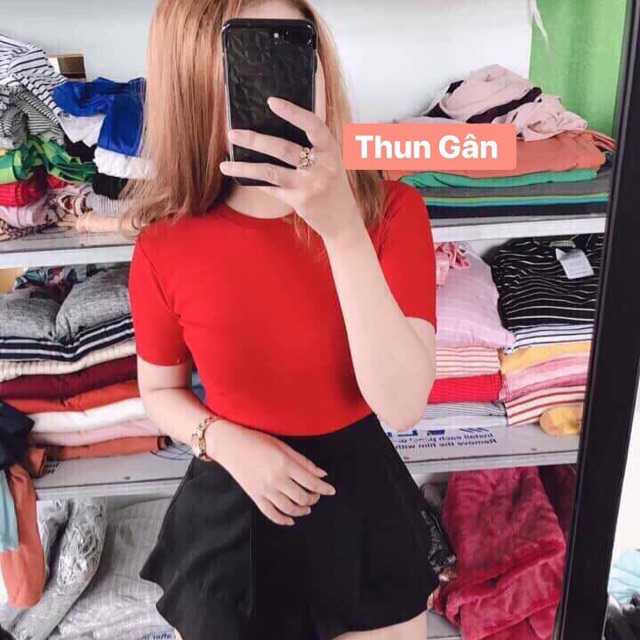 Áo thun gân 4 chiều nhiều màu
