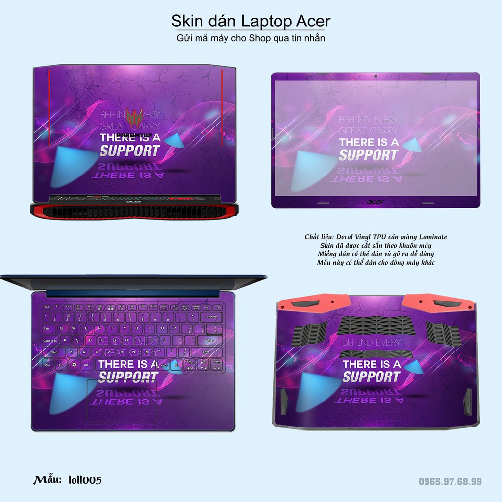 Skin dán Laptop Acer in hình Liên Minh Huyền Thoại (inbox mã máy cho Shop)