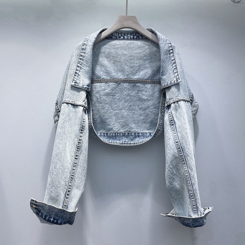 Áo Khoác Denim Tay Dài Thời Trang Mùa Thu 2021 Dành Cho Nữ