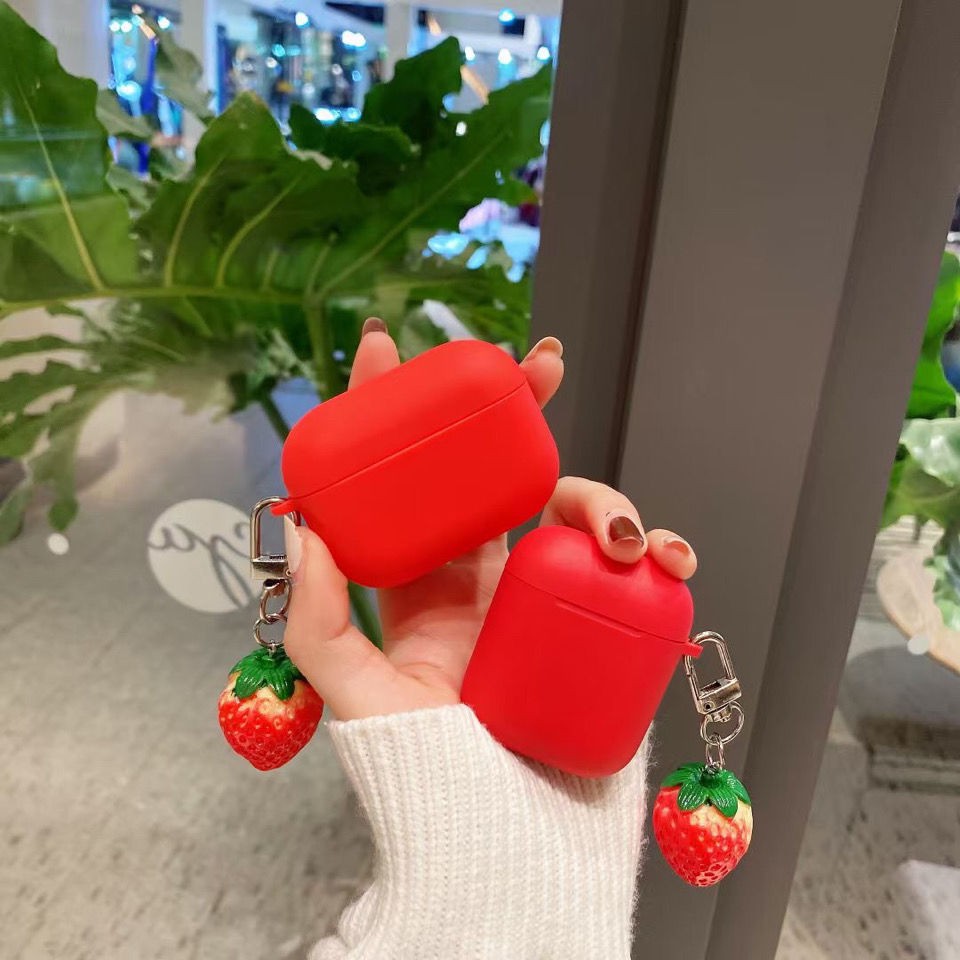 ❀Áo Khoác Thời Trang Cá Tính Trẻ Trung★Ốp Điện Thoại Thiết Kế Đơn Giản Thời Trang Cao Cấp★Tai Nghe Bluetooth Không Dây❀Vỏ Bảo Vệ Hộp Sạc Tai Nghe Bluetooth Không Dây AirPods pro / 1 / 2 / 3 Bằng Silicon Mềm Họa Tiết Trái D
