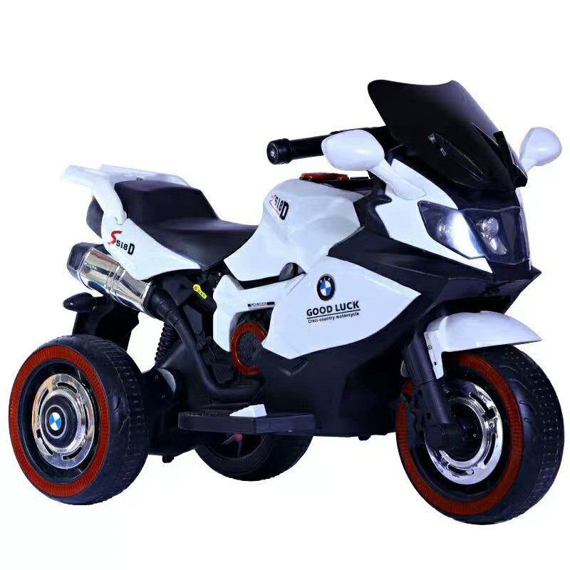 Xe máy điện 3 bánh LB-518 moto đạp ga cho bé tự lái vận động (Đỏ-Trắng-Xanh)