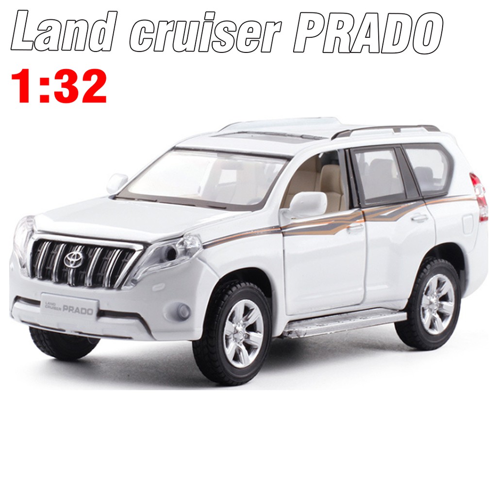 Mô hình xe toyota Land cruiser Prado tỉ lệ 1:32 bằng kim loại đồ chơi trẻ em