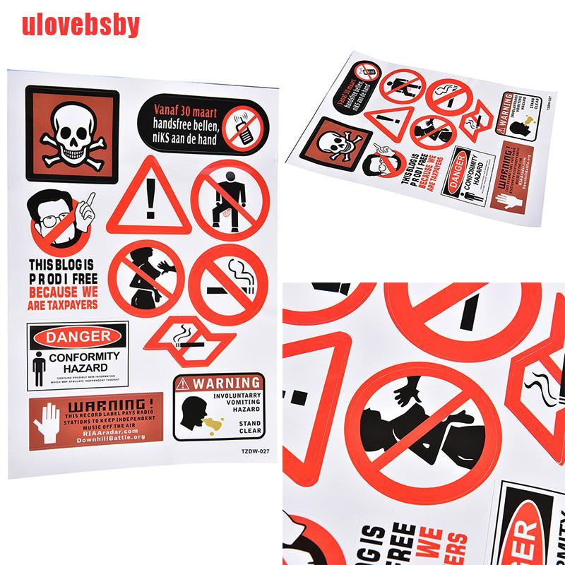 [ulovebsby]1 Pcs Funny Patterns Stickers Fashion Slogan Stickerbomb Decor Decals No-Repeat