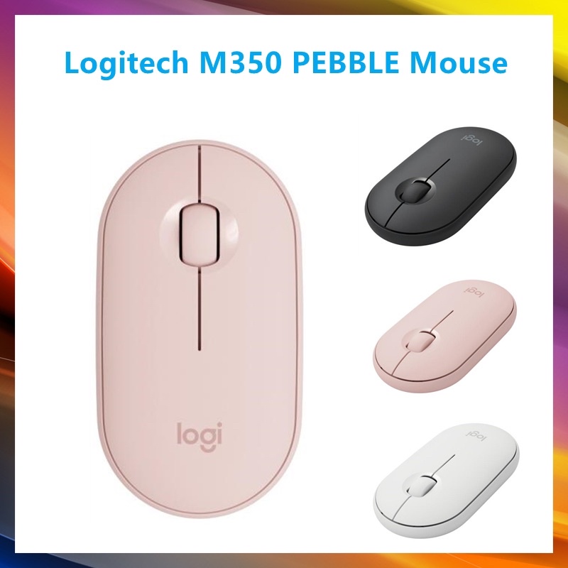 Chuột máy tính Logitech PEBBLE M350 mỏng nhẹ không dây kết nối Bluetooth 1000DPI