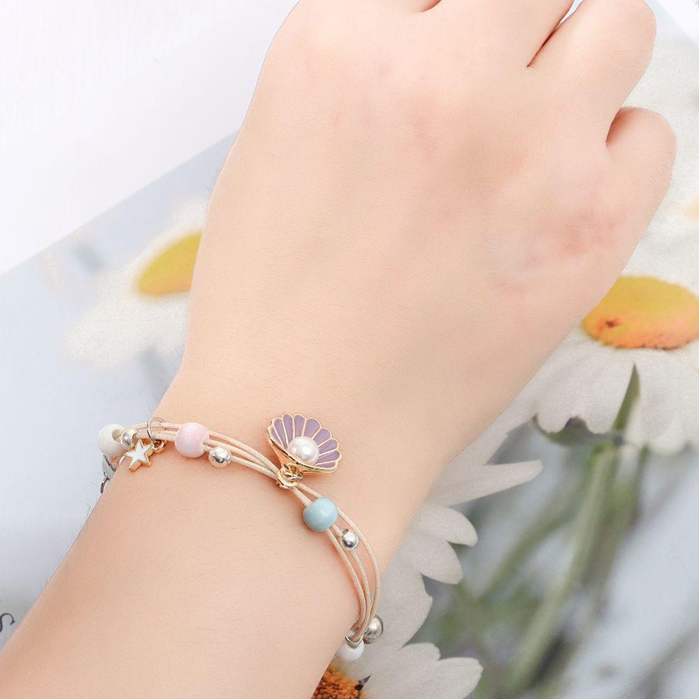 ESPO Vòng Tay Vỏ Sò Đính Hạt Giả Ngọc Trai